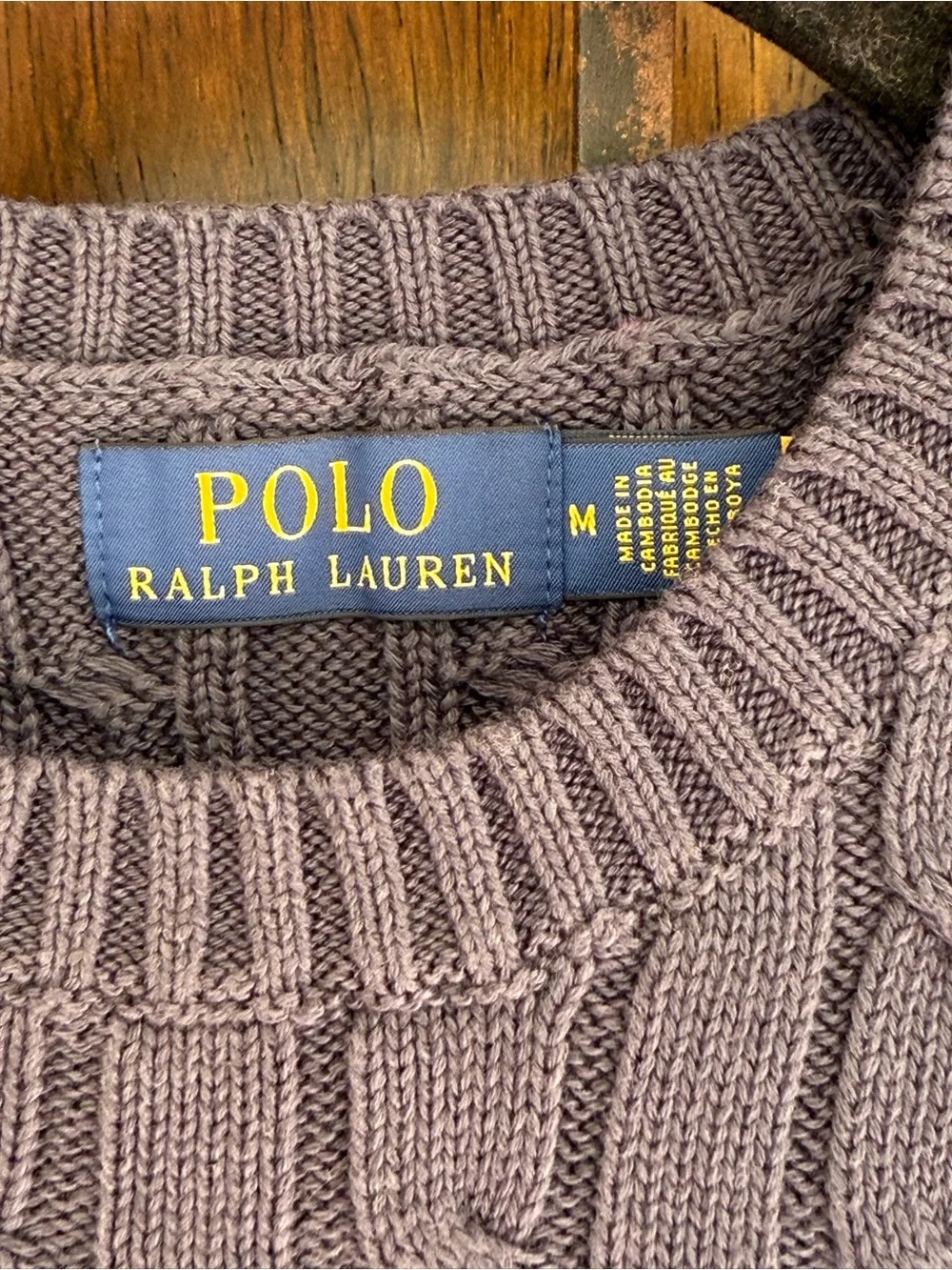 Ralph Lauren Dark Blue Cable-Knit Crewneck Short Sleeve Sweater  Size M_3